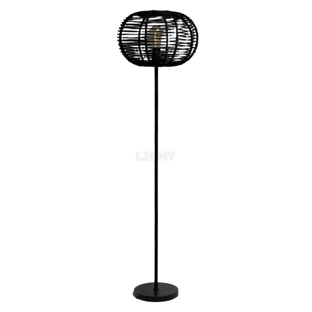 Foto 2 Vloerlamp riet ufo zwart 142cm