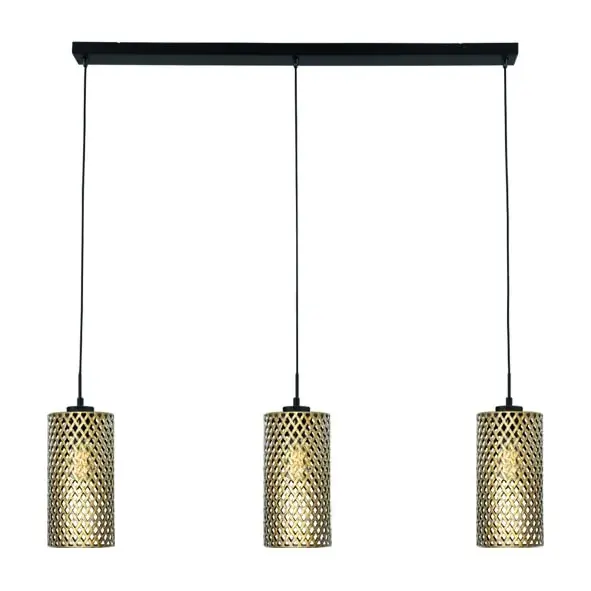 Foto 1 Hanglamp Cestino antiek messing 3L H8903G