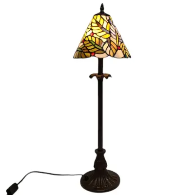 Foto van Tiffany candlestick blad kleur 65x20cm