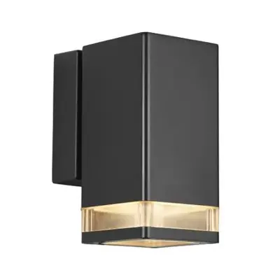 Foto van wandlamp zwart ip44 gu10