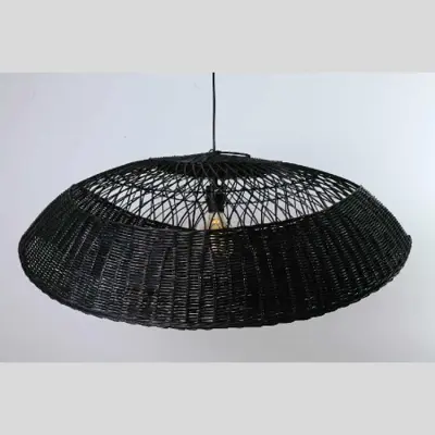 Foto van Hanglamp riet Ovaal 90cm zwart 511130