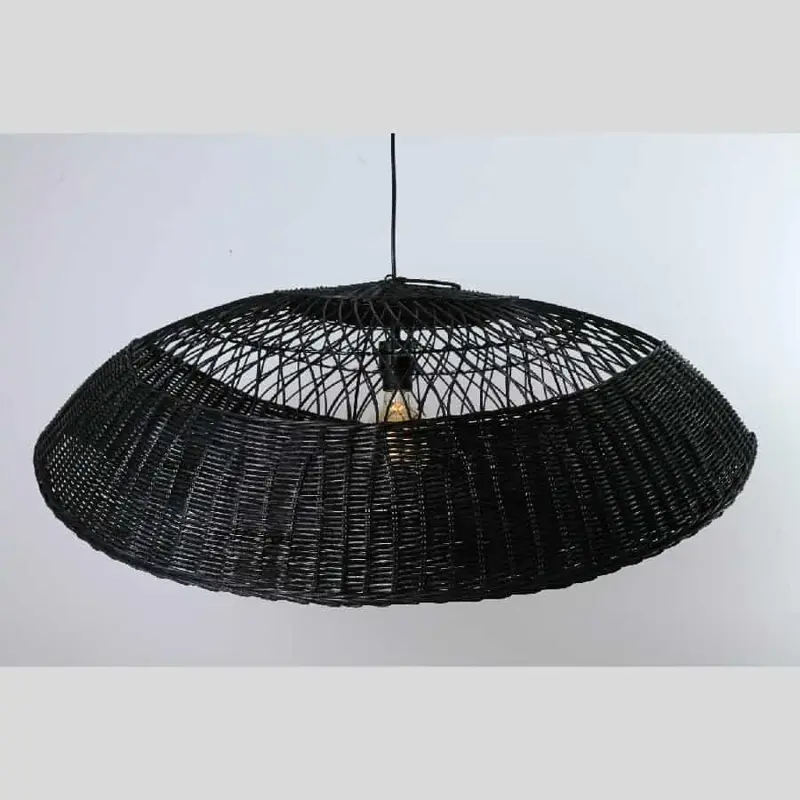 Foto 1 Hanglamp riet Ovaal 90cm zwart 511130
