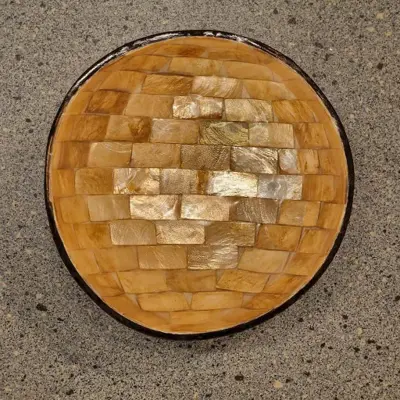 Foto van Kokosnoot bakje schelpen ingelegd