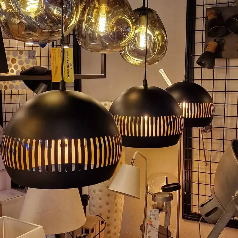 Foto 2 Hanglamp Globo zwart goud 3 lichts H 2503 Z