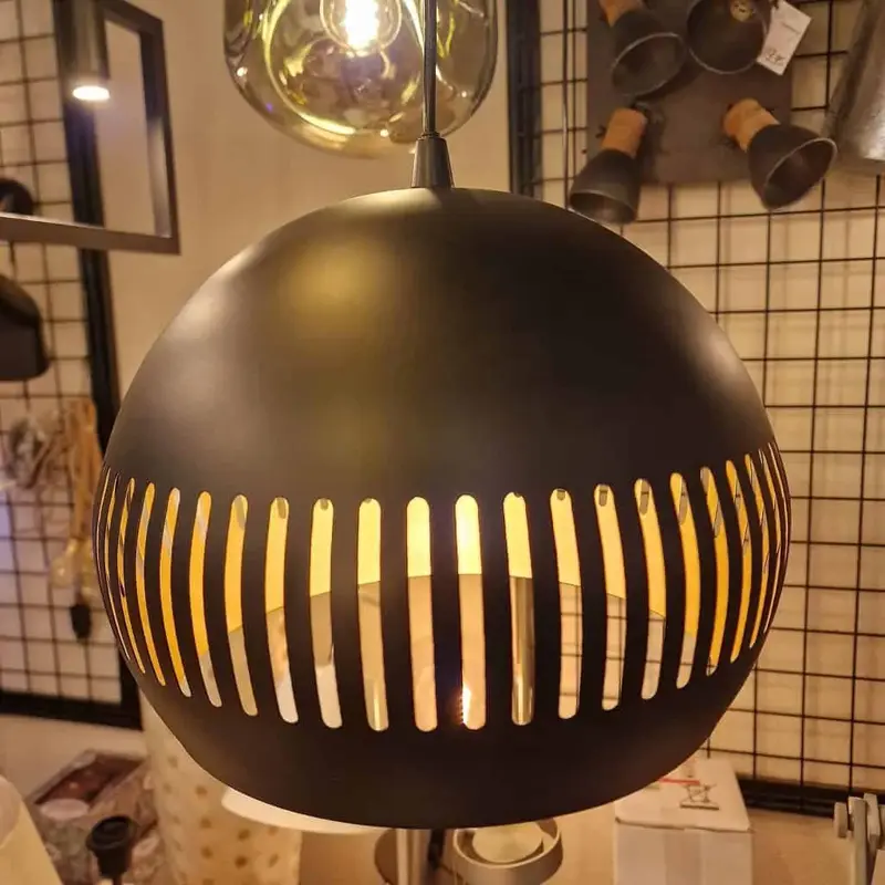 Foto 4 Hanglamp Globo zwart goud 3 lichts H 2503 Z