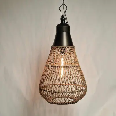 Foto van Hanglamp Riet metaal Roberto H5288-40-70