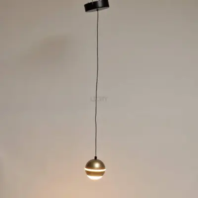 Foto van Hanglamp Bilia zwart goud 1 lichts H 4801 GD