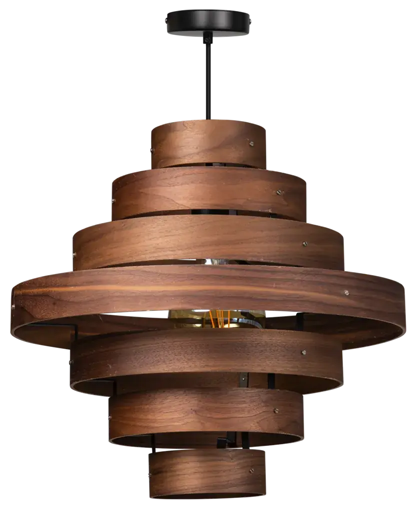 Foto van Hanglamp Walnut 5 rings