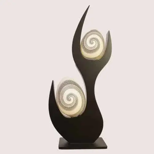 Foto van Vloerlamp Fles Rotan Naturel zwart 511007