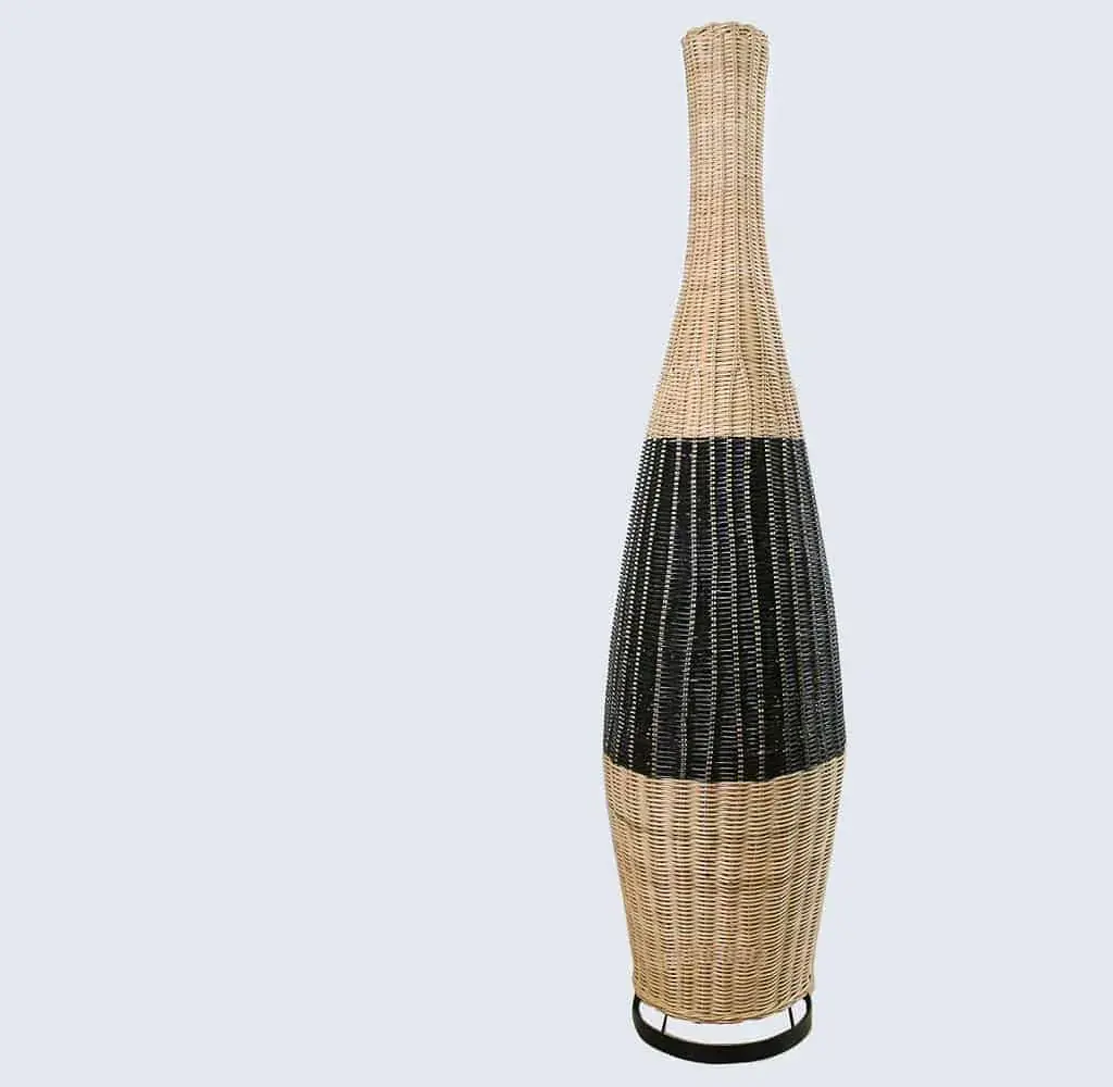 Foto 3 Vloerlamp Fles Rotan Naturel zwart 511007