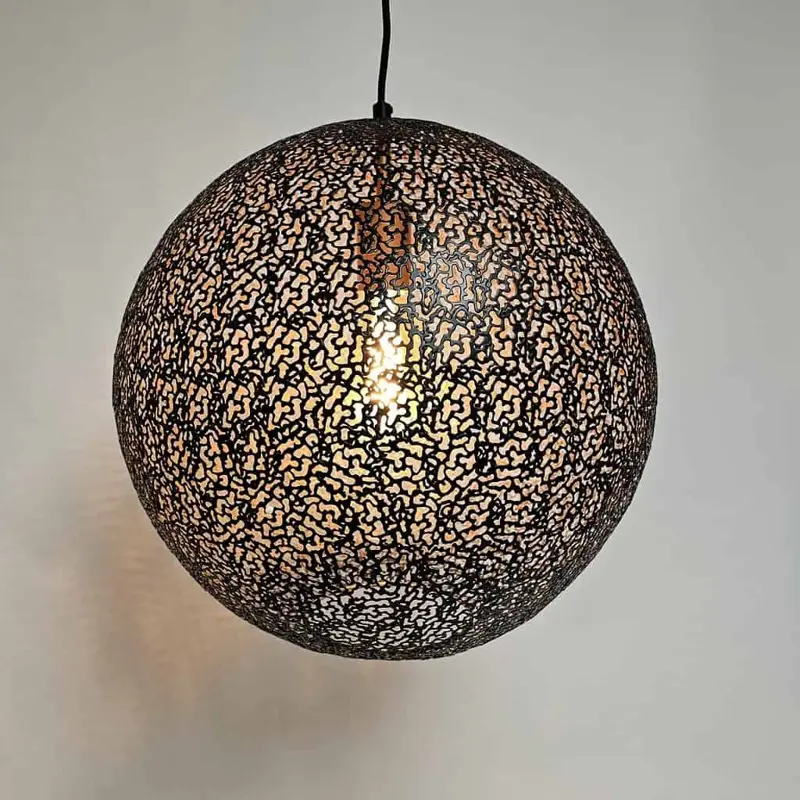 Foto 3 hanglamp Bol zwart goud ORONERO 40cm h 1040 z