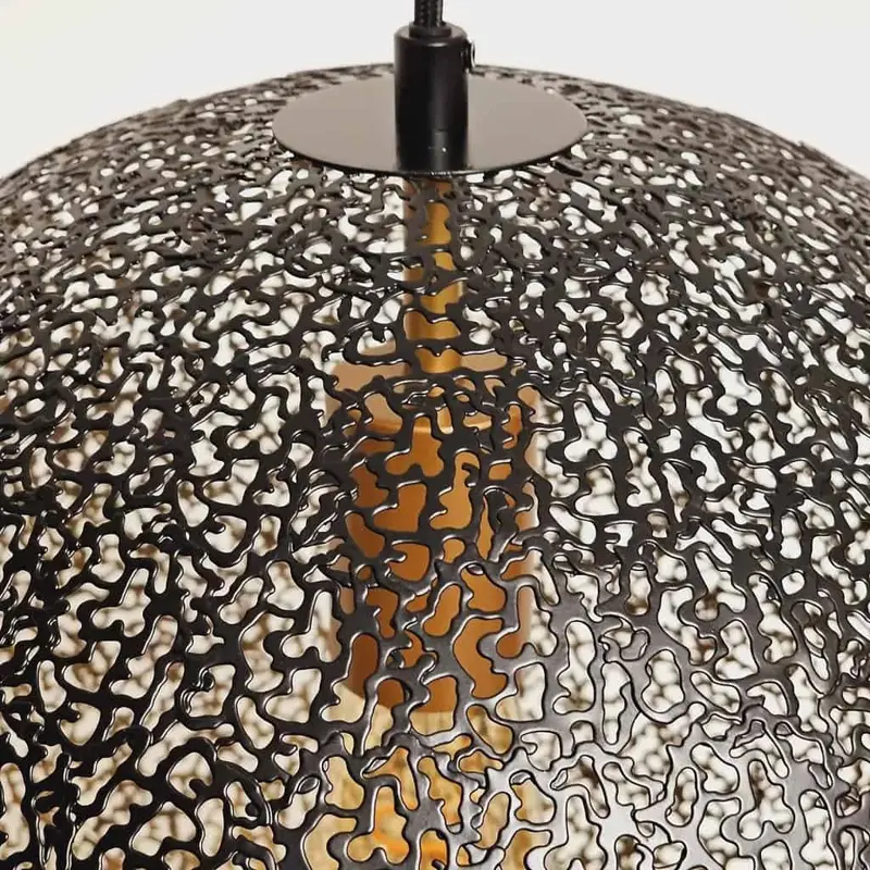 Foto 4 hanglamp Bol zwart goud ORONERO 40cm h 1040 z