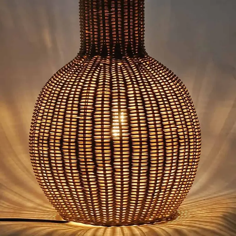 Foto 5 Tafellamp rotan Pompoen 68cm naturel 511004