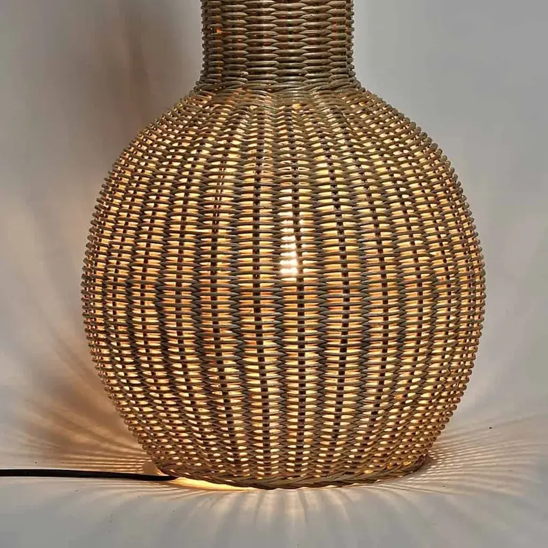 Foto 6 Tafellamp rotan Pompoen 68cm naturel 511004