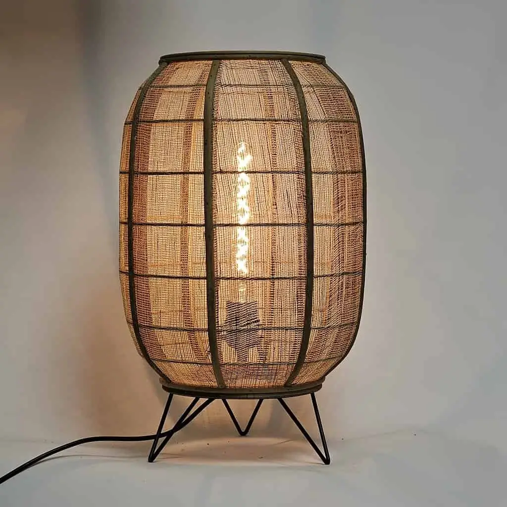 Foto van Tafellamp hout  22cm Tricia Hout open