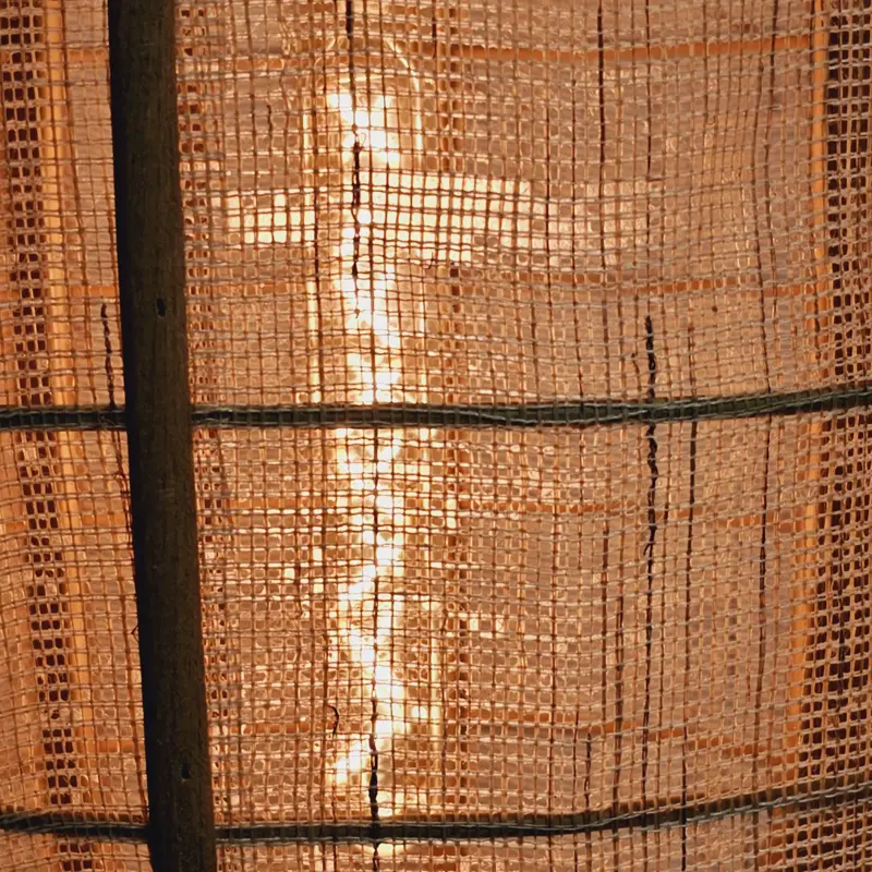 Foto 3 Oosterse tafellamp hout jute 41cm