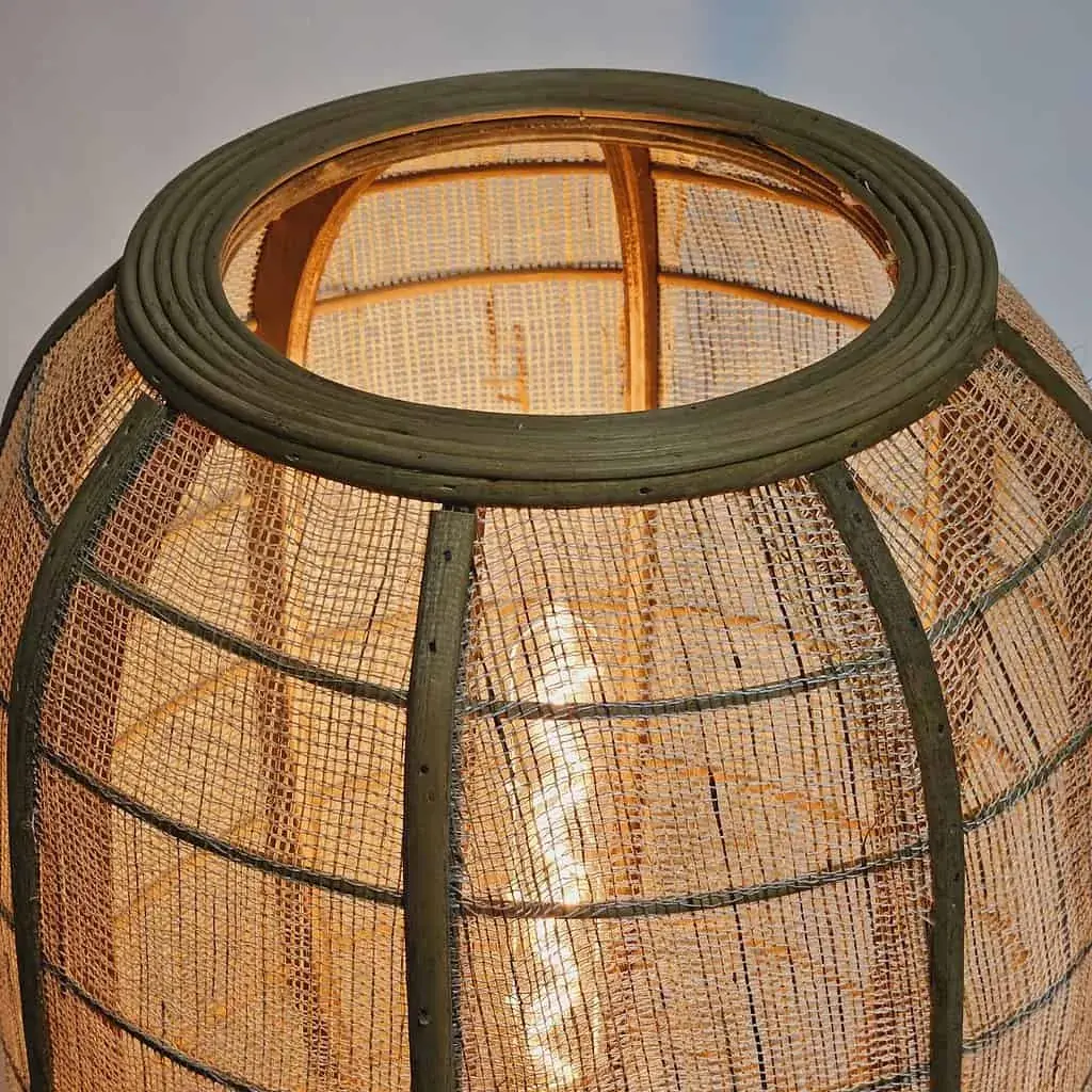 Foto 4 Oosterse tafellamp hout jute 41cm