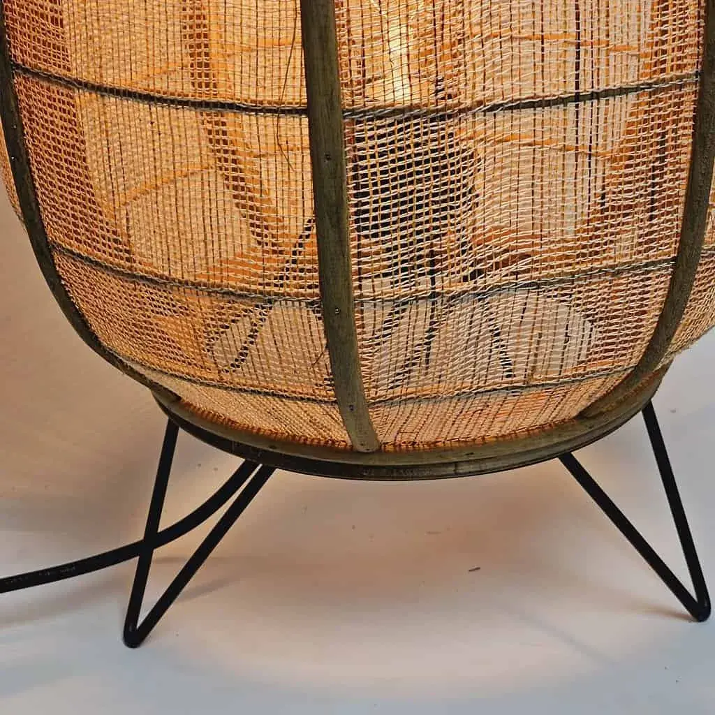 Foto 5 Oosterse tafellamp hout jute 41cm