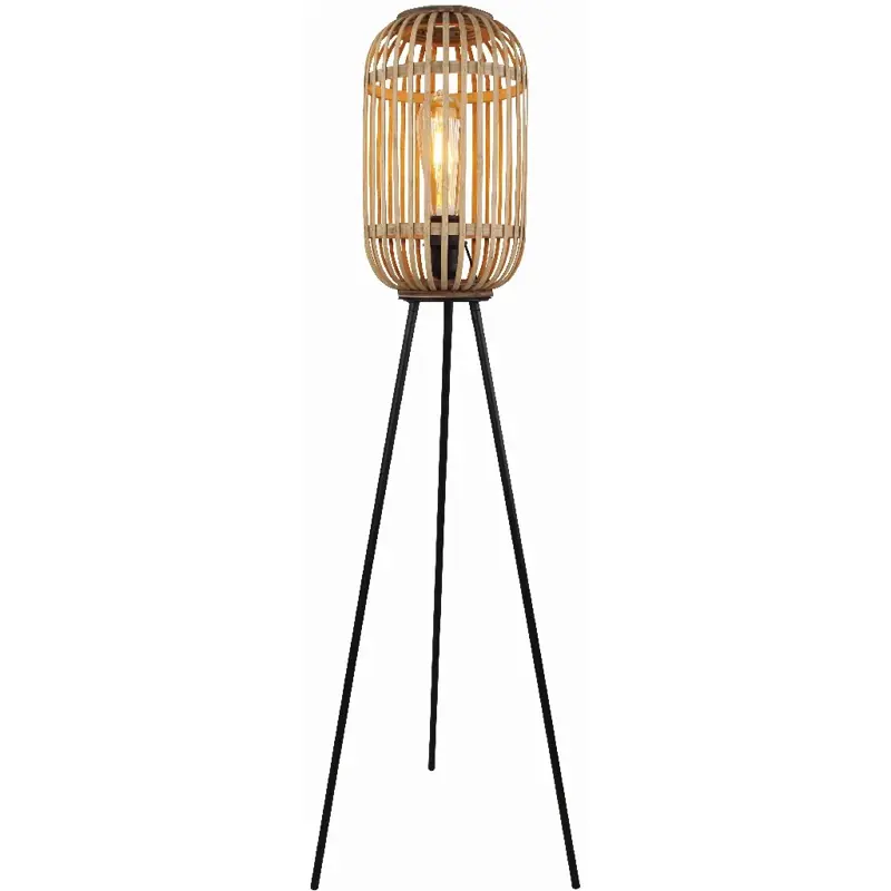 Foto 1 Vloerlamp Bamboe hout Malacca tripod S 5293 Z