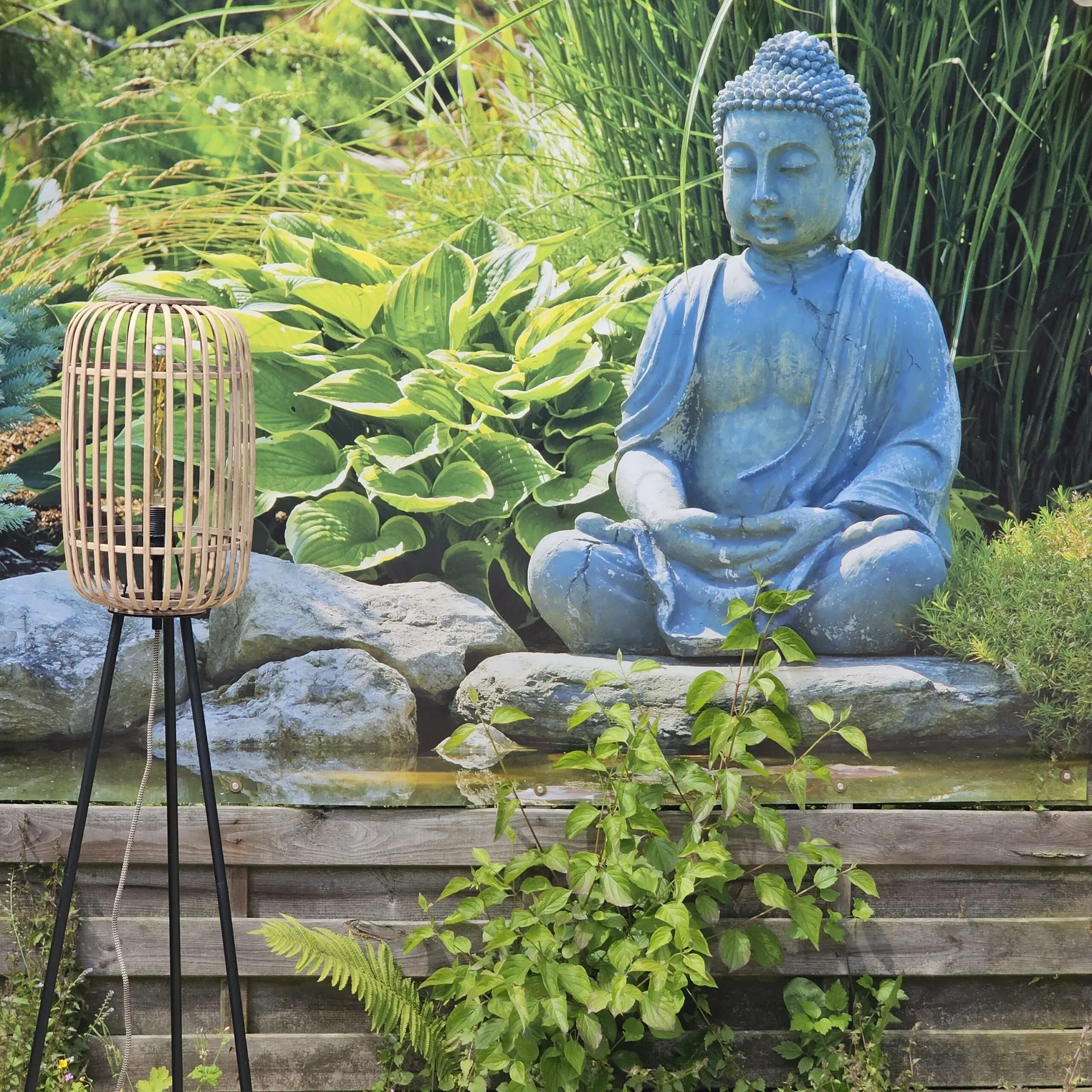 Foto 7 Vloerlamp Bamboe hout Malacca tripod S 5293 Z