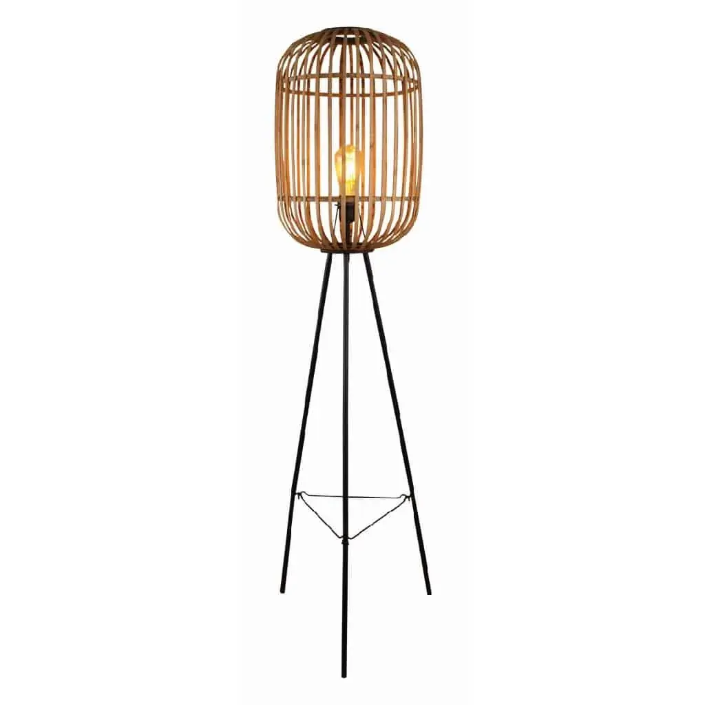 Foto van Vloerlamp bamboe Treccia zwart S 5493 Z