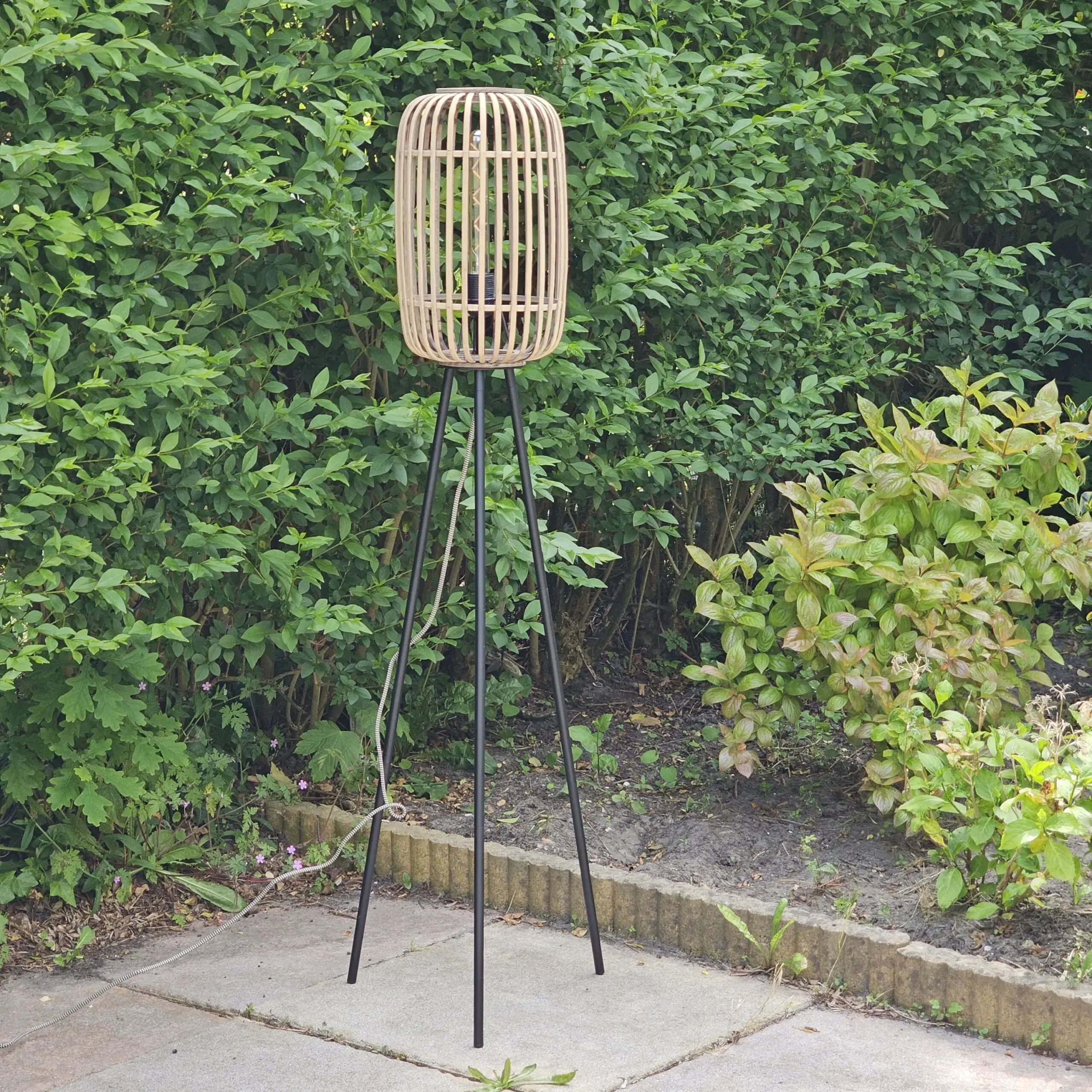 Foto 3 Vloerlamp Bamboe Treccia tripod S 5401 H