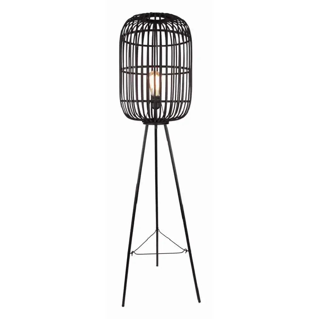 Foto van Vloerlamp bamboe Treccia zwart S 5493 Z