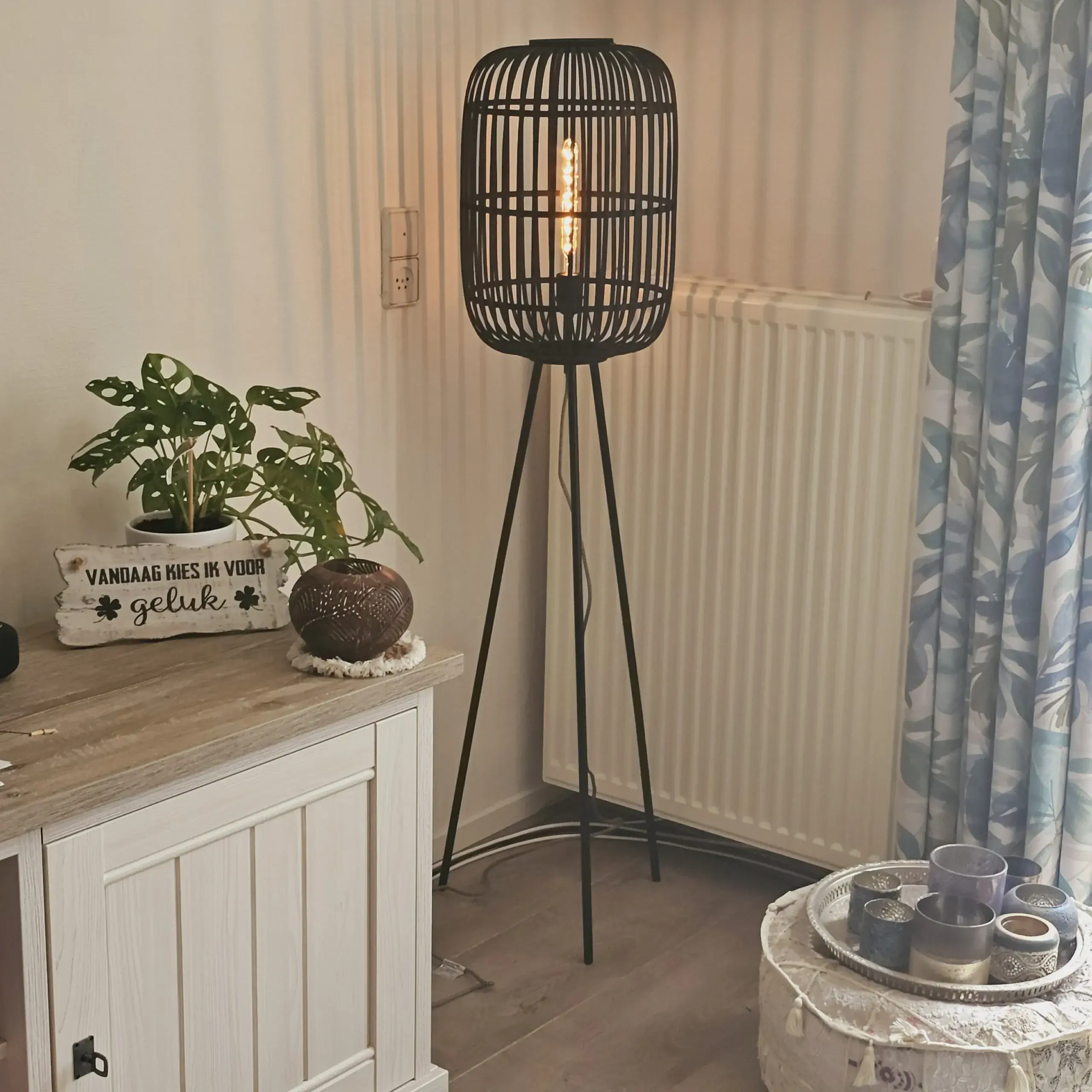 Foto 6 Vloerlamp Bamboe Treccia tripod S 5401 Z