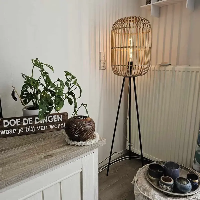 Foto 10 Vloerlamp Bamboe Treccia tripod S 5401 Z