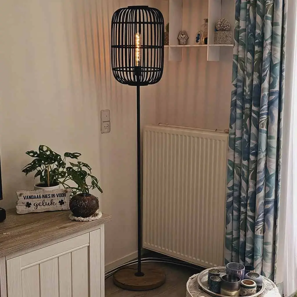 Foto 2 Vloerlamp bamboe Treccia zwart S 5493 Z