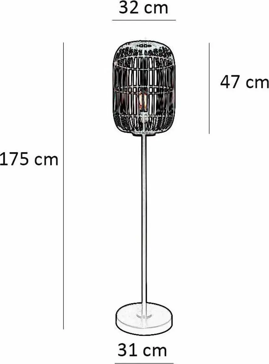 Foto 11 Vloerlamp bamboe Treccia zwart S 5493 Z