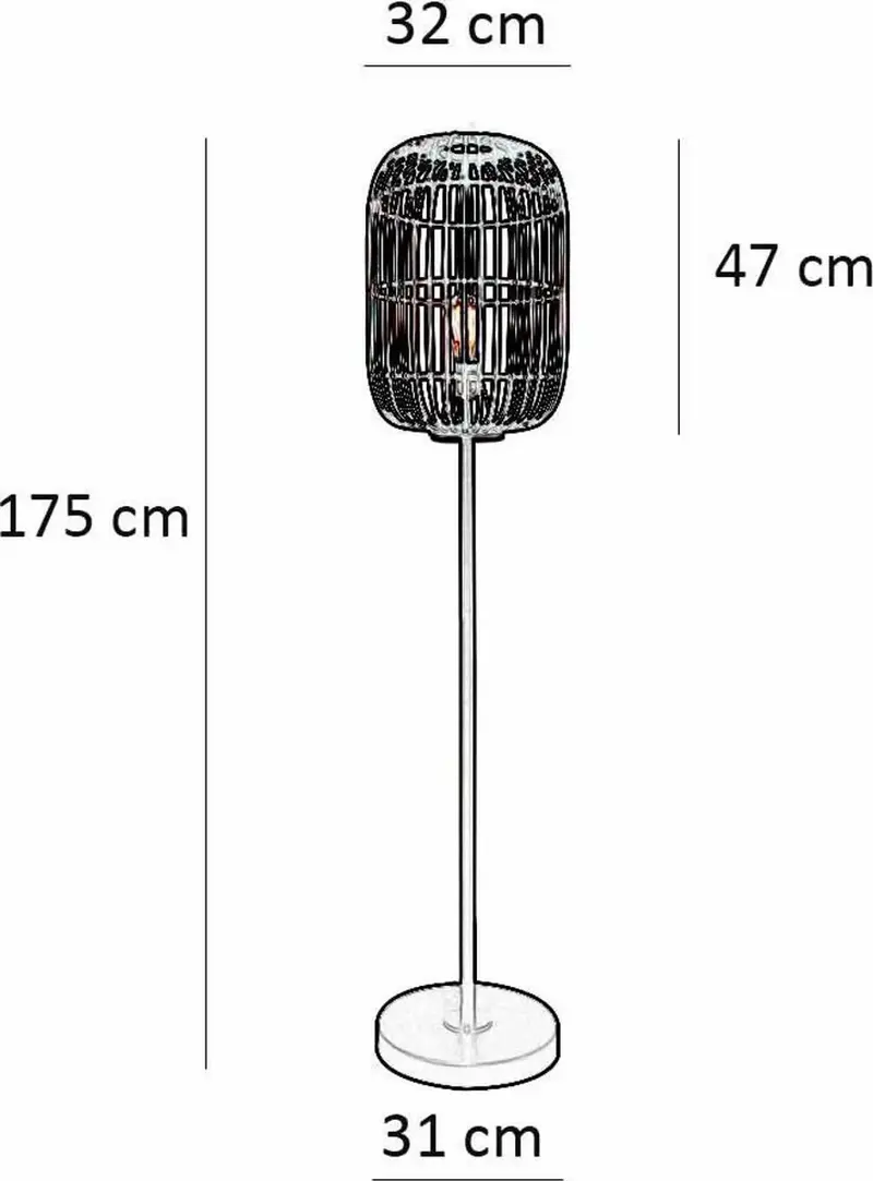 Foto 11 Vloerlamp bamboe Treccia zwart S 5493 Z