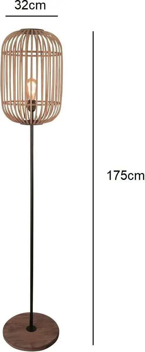 Foto 9 Vloerlamp bamboe Treccia zwart S 5493 Z
