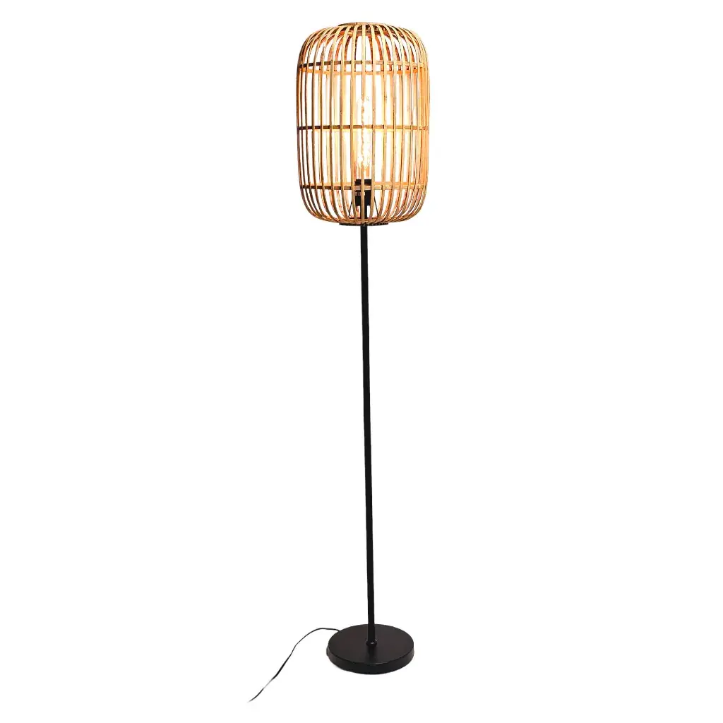 Foto van Vloerlamp Acos Bamboe zwart 5401Z