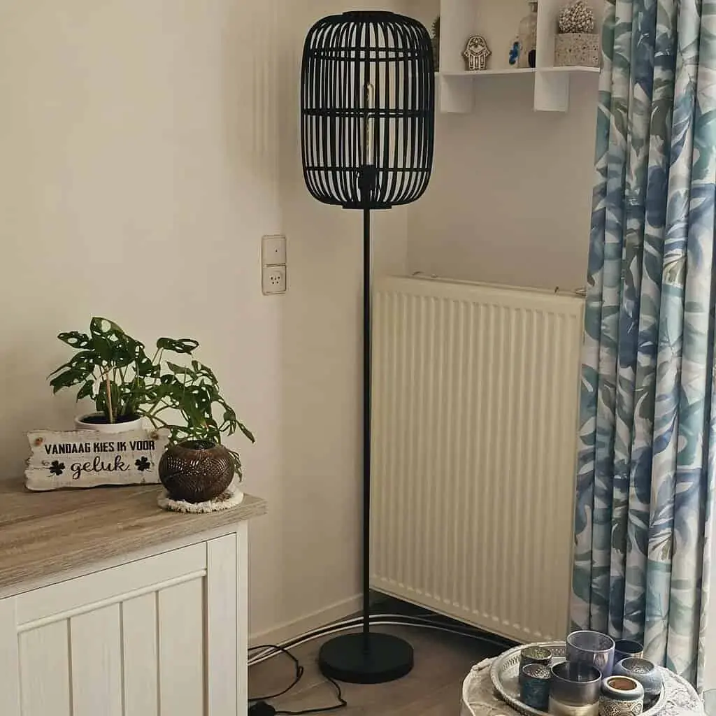 Foto 2 Vloerlamp Acos Bamboe zwart 5401Z