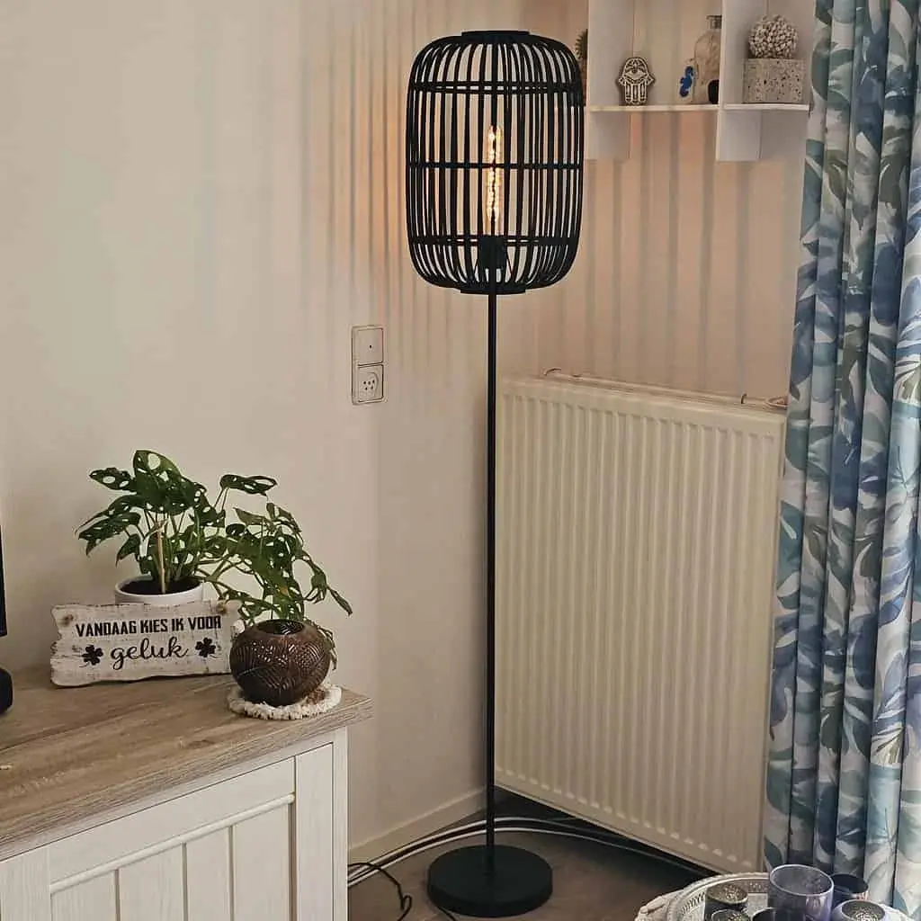 Foto 4 Vloerlamp Acos Bamboe zwart 5401Z