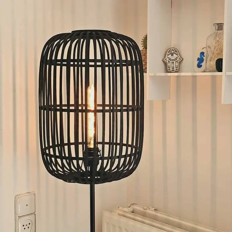 Foto 7 Vloerlamp Acos Bamboe zwart 5401Z