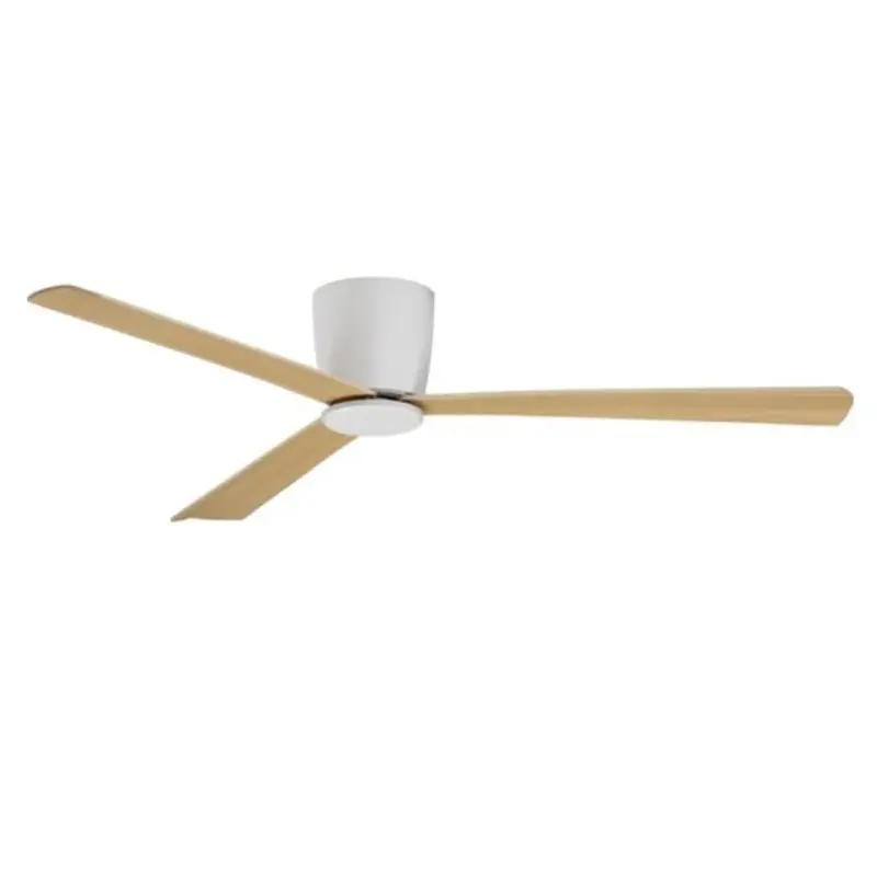 Foto 1 Stille Plafondventilator Cetus 3 wit teak hout DELL