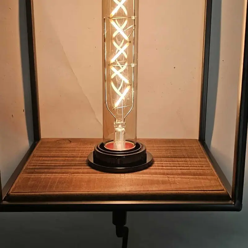 Foto 2 Wandlamp Block Ibiza hout staal 30 x 17