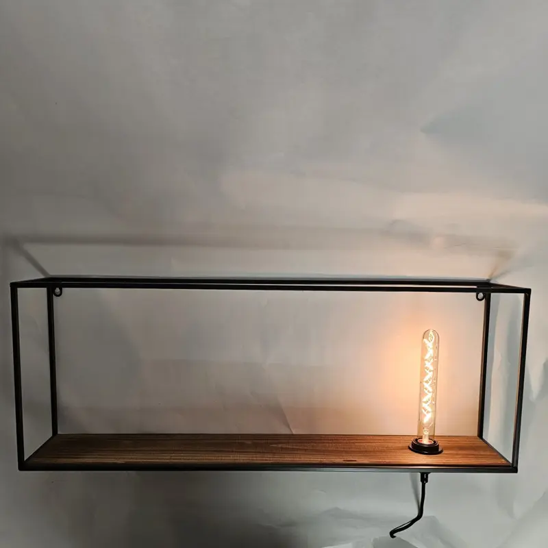 Foto 1 Wandlamp Block Ibiza hout staal 30 x 80