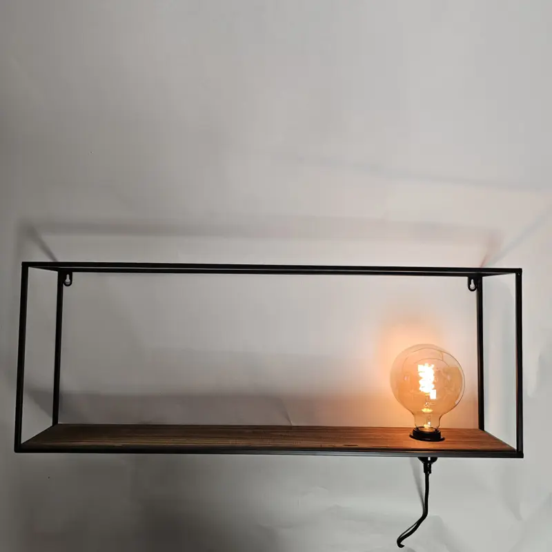 Foto 2 Wandlamp Block Ibiza hout staal 30 x 80