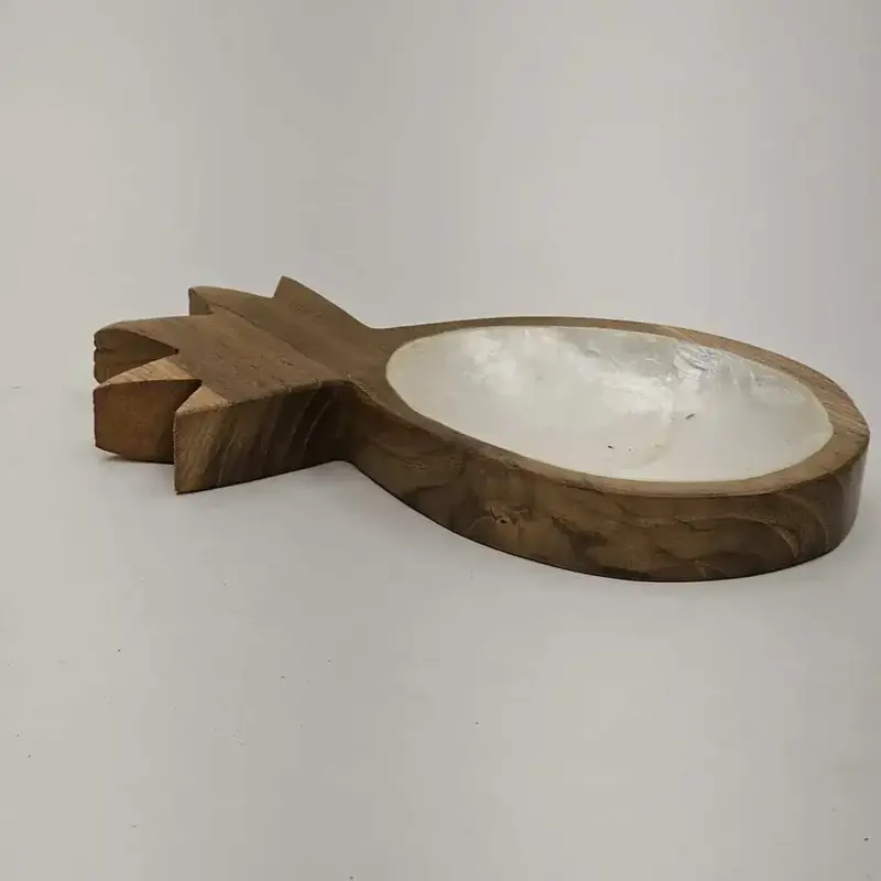 Foto 5 Houten bakje ananas met witte schelp