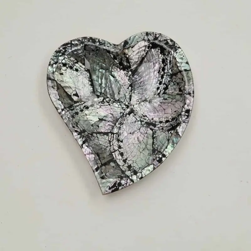 Foto 5 Houten bakje hart met schelp