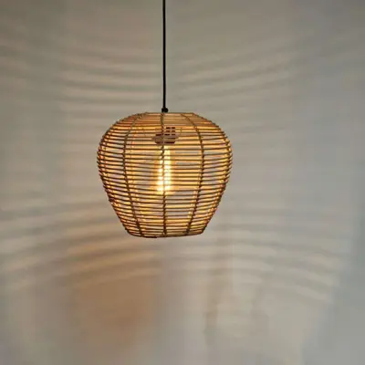 Foto van Hanglamp riet Appel 29cm