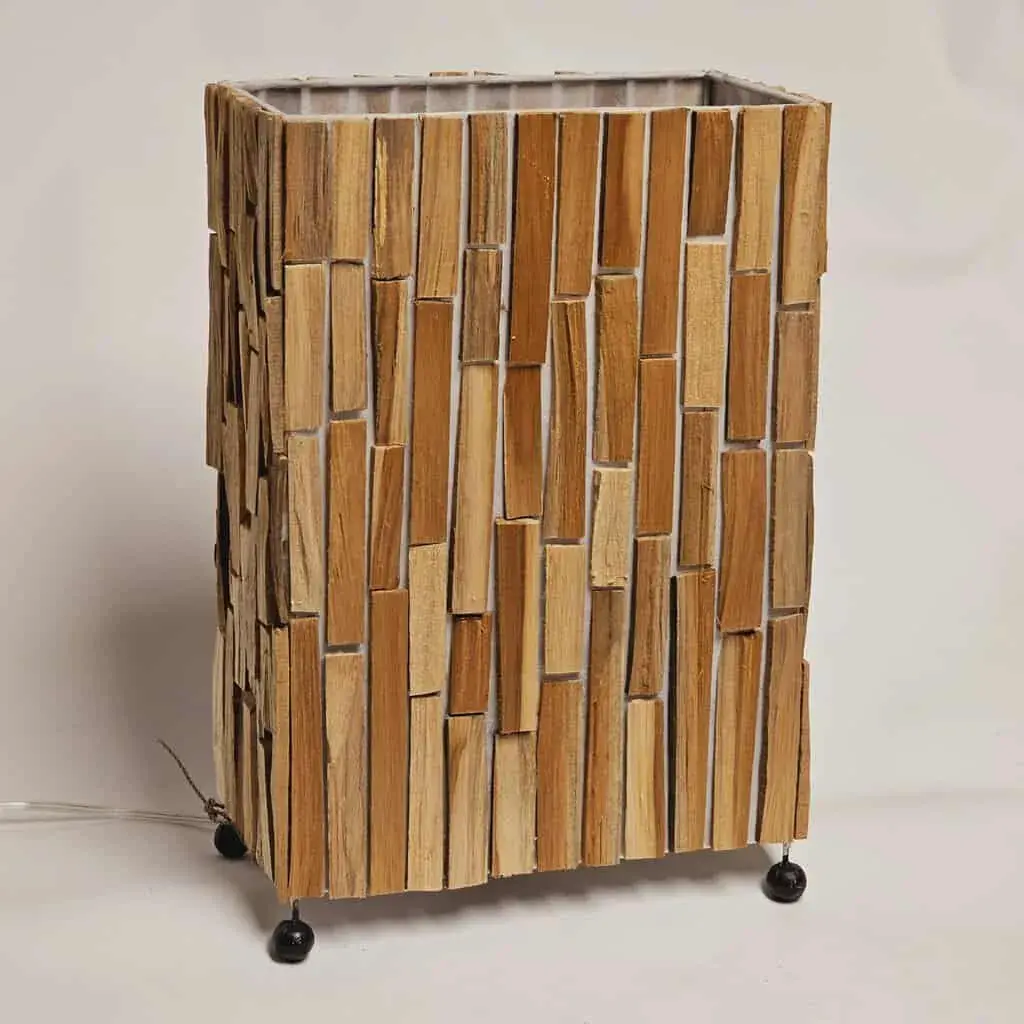 Foto 2 Tafellamp hout rechthoek 40cm 15212-40