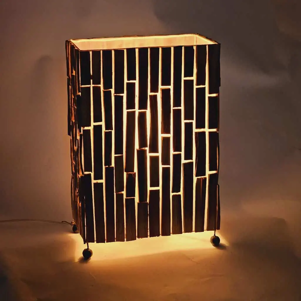 Foto 3 Tafellamp hout rechthoek 40cm 15212-40