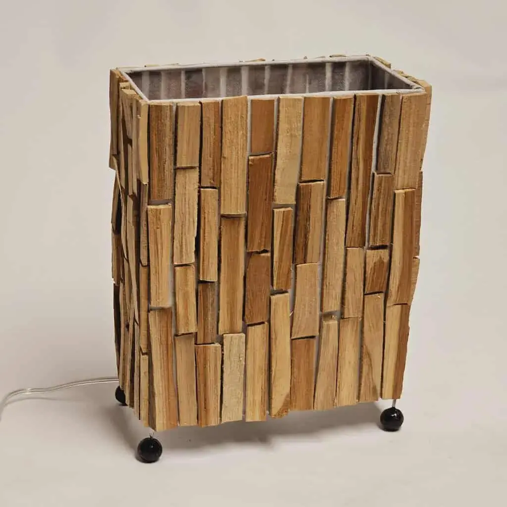 Foto 2 Tafellamp hout rechthoek 30cm 15212-30