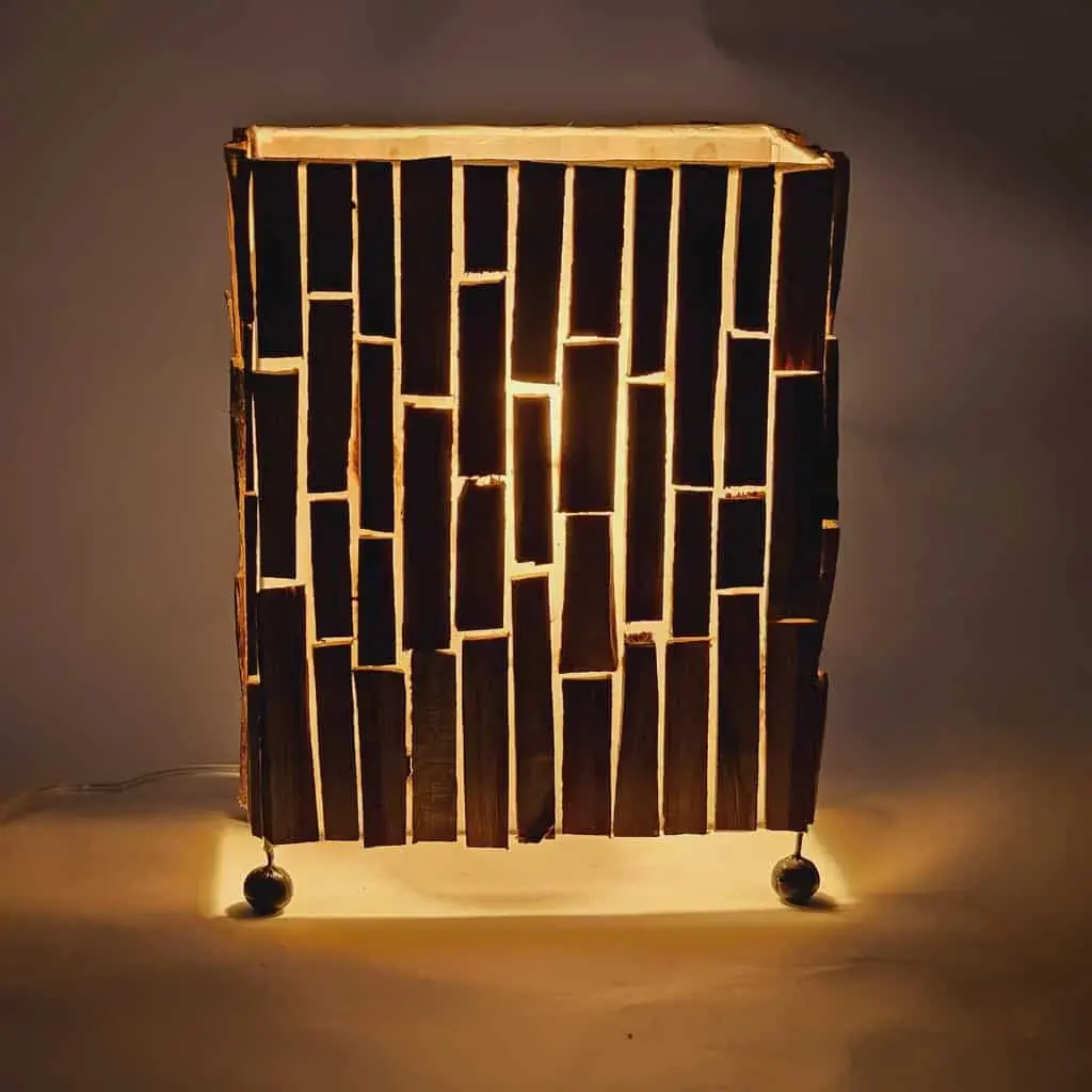 Foto 3 Tafellamp hout rechthoek 30cm 15212-30