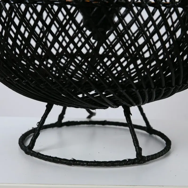 Foto 4 Tafellamp Druppel riet zwart 43cm 511124