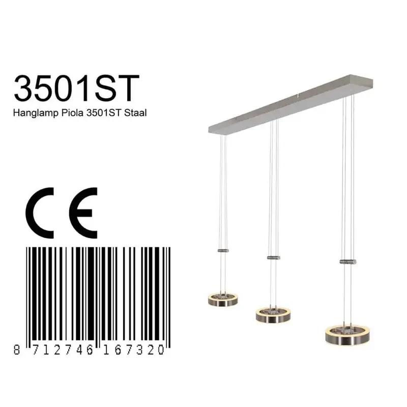 Foto 6 Hanglamp Piola 3501ST Staal Piola 3501ST
